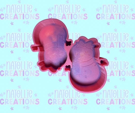 Snowman W/ Bow Vent Clip Freshie Silicone Mold