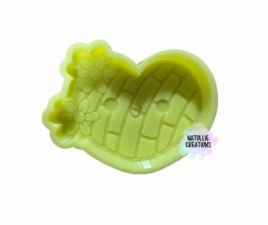 Heart Concha W/ Flower Freshie Silicone Mold