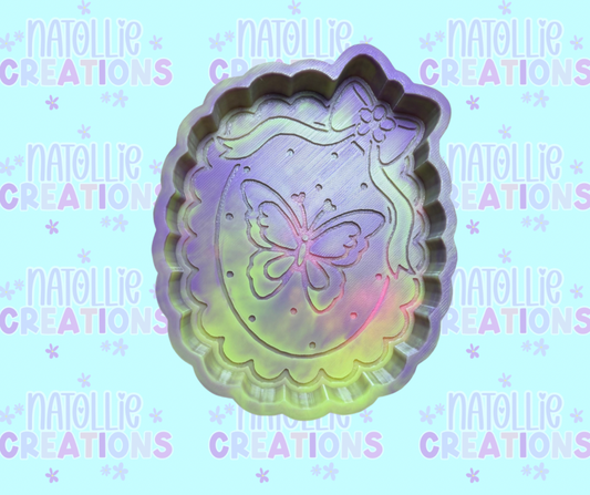 Scalloped Frame Butterfly Freshie Silicone Mold
