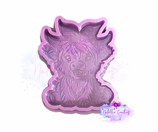 Highland Cow W/ Flag Bandana Freshie Silicone Mold
