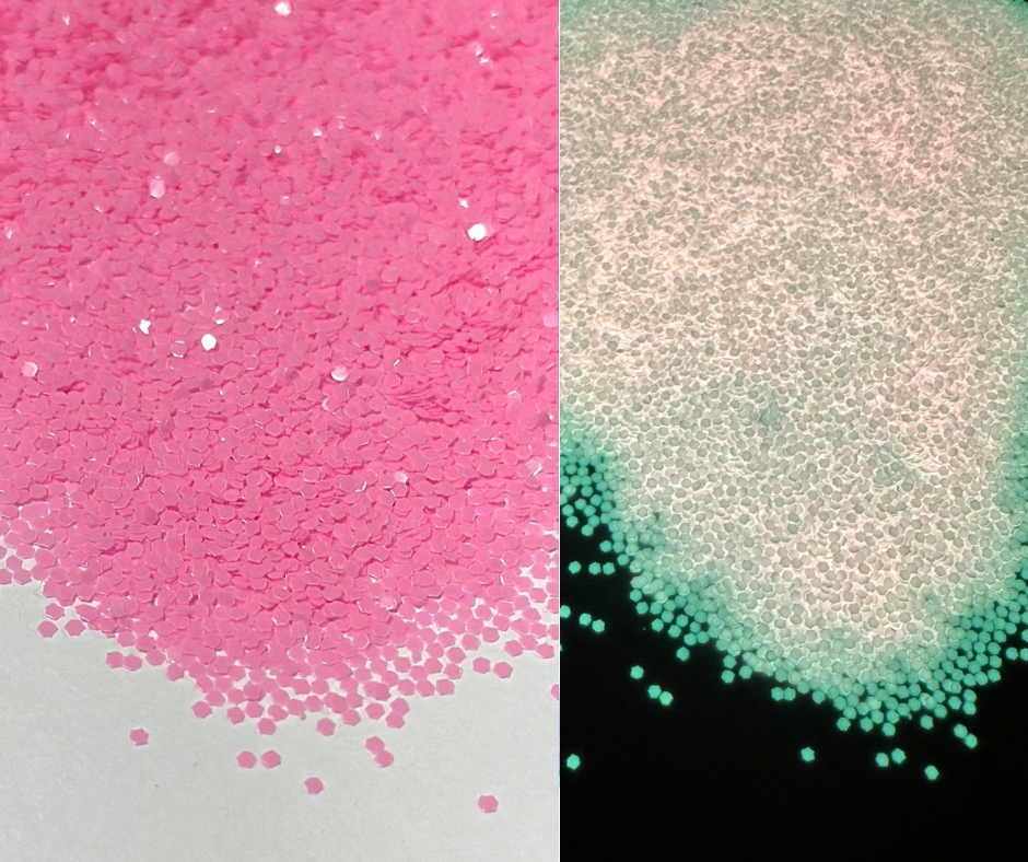 Pink Starburst Medium Glow In The Dark Glitter