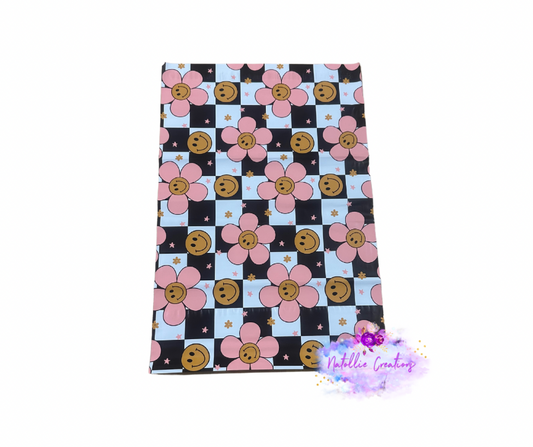 Retro Flowers Checkered Poly Mailer