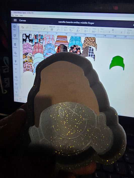 Middle Finger Smiley Beanie CardStock Grab Bag