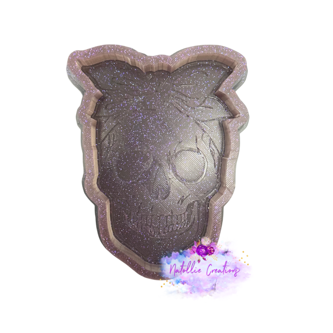 Skull W/ Bow Freshie Silicone Mold
