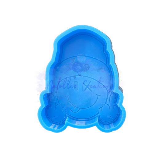 Middle Finger Beanie Smiley Face Freshie Silicone Mold