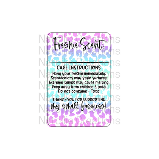 Pre-Designed Freshie Labels - Purple/Teal Leopard