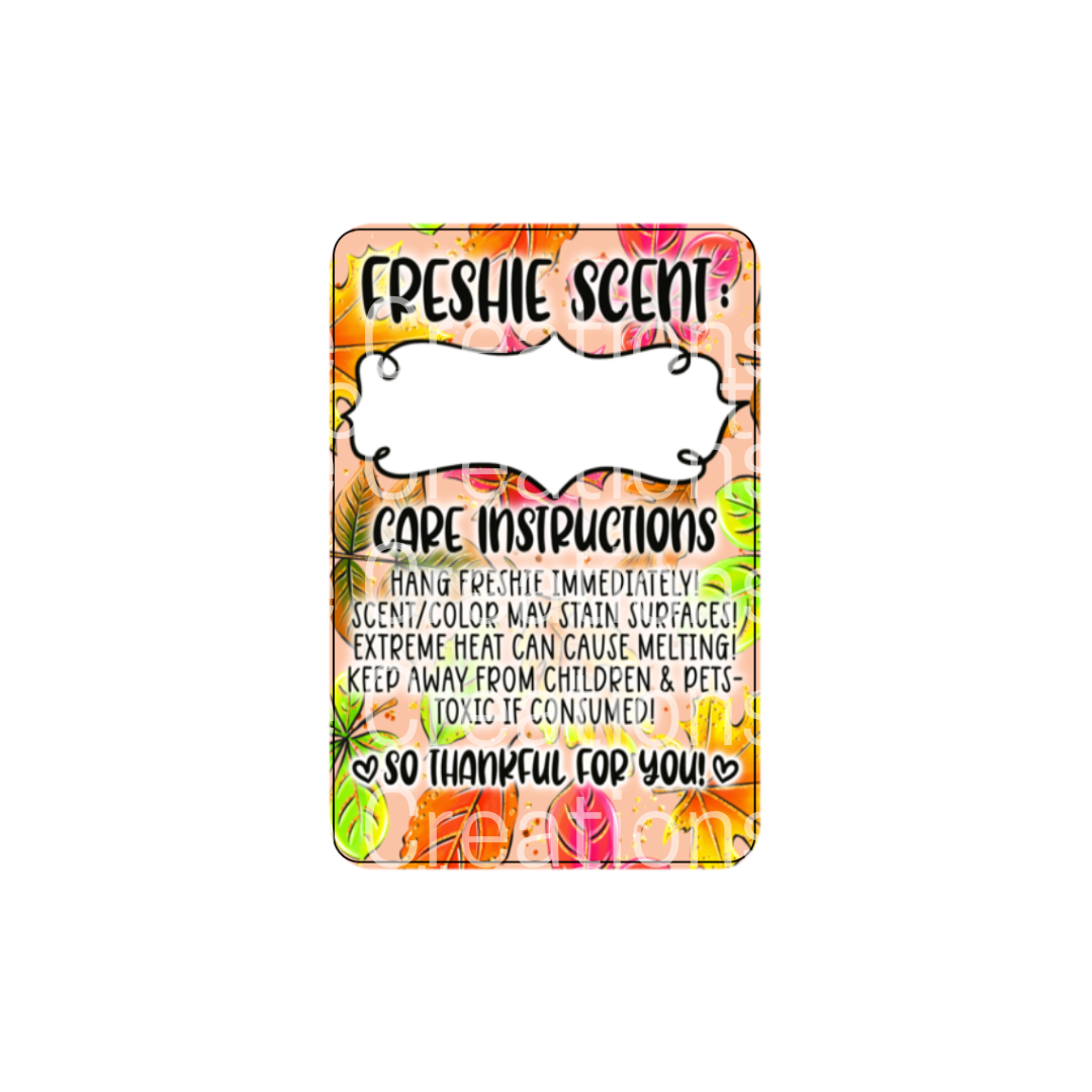 Pre-Designed Freshie Labels - Orange Leaves