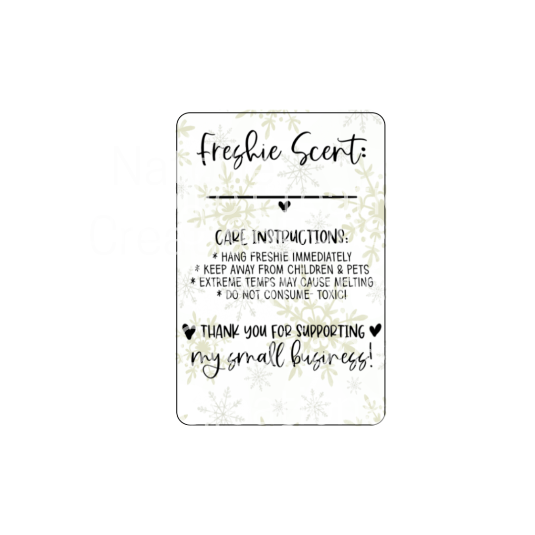 Pre-Designed Freshie Labels - Gold Snowflakes