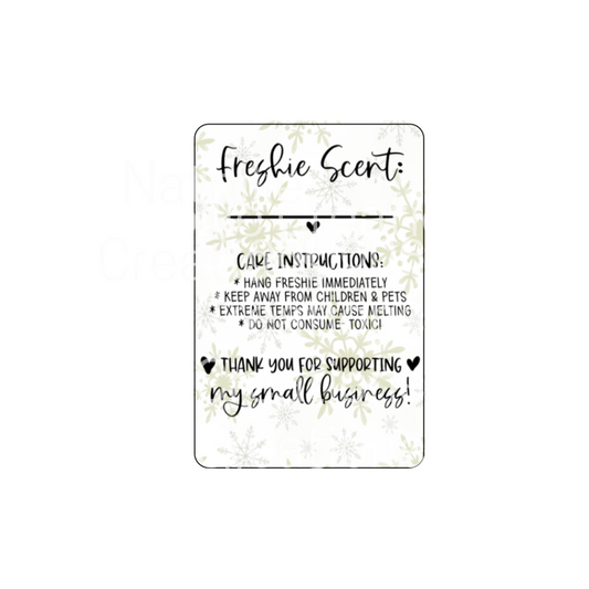 Pre-Designed Freshie Labels - Gold Snowflakes