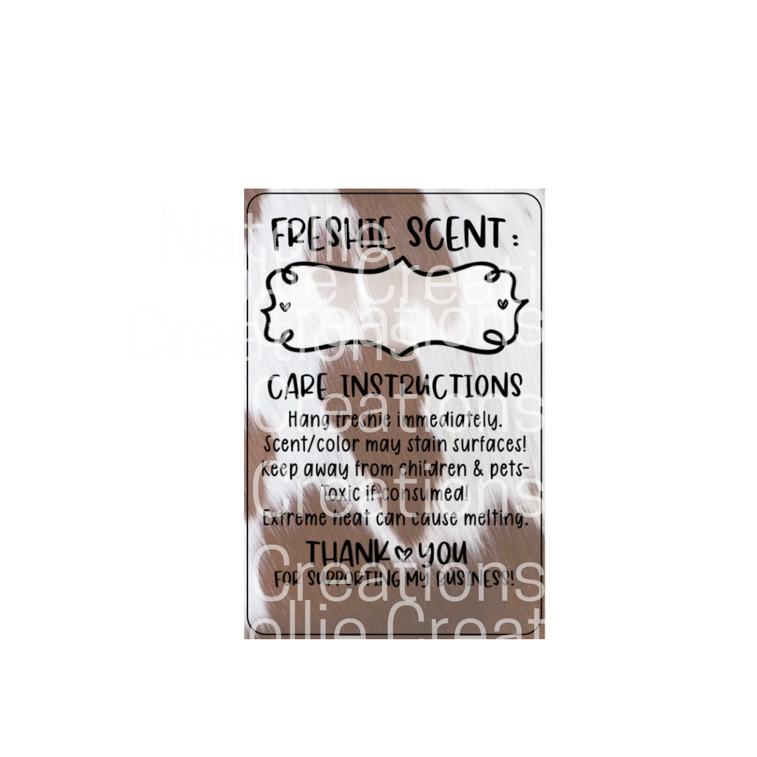 Pre-Designed Freshie Labels - Cow Hide