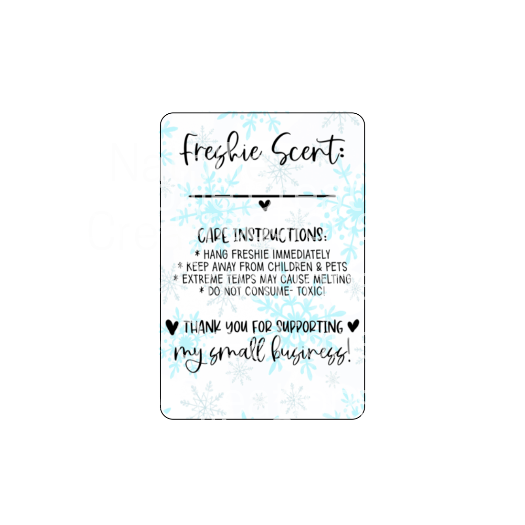 Pre-Designed Freshie Labels - Blue Snowflakes