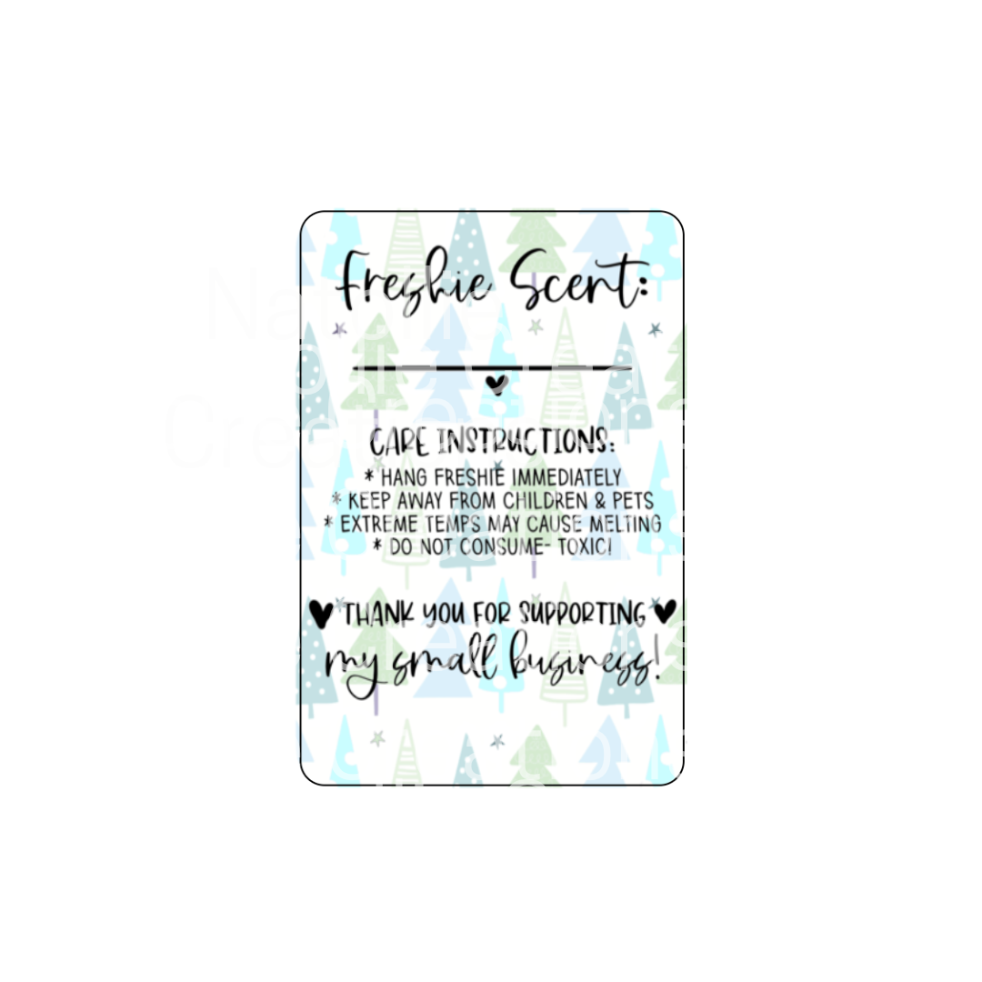 Pre-Designed Freshie Labels - Blue Trees