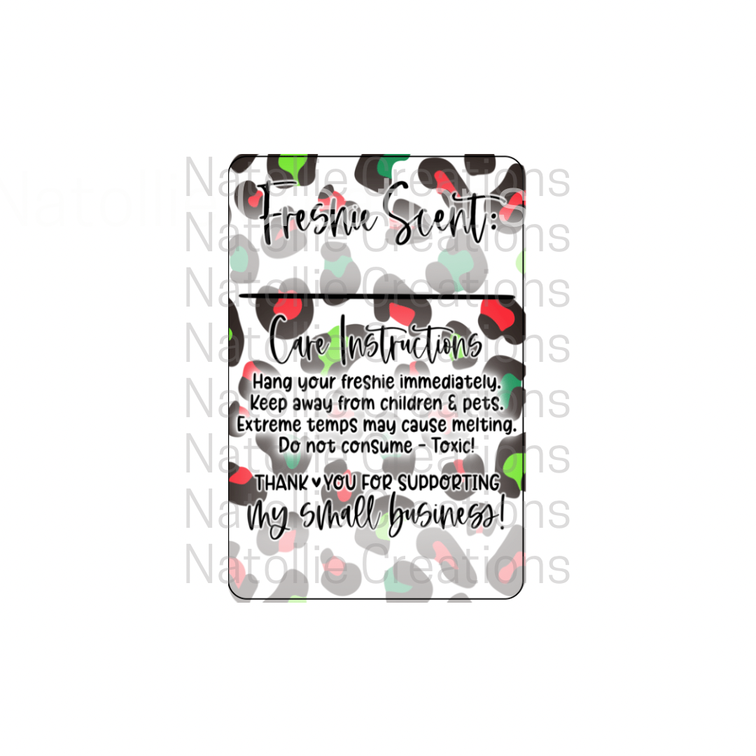 Pre-Designed Freshie Labels - Red/Green Leopard