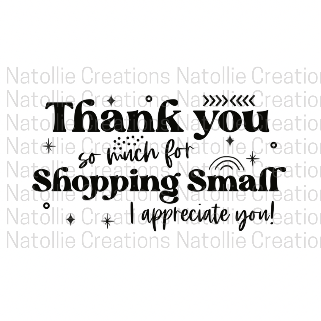 Thank You For Shopping Small / Rainbow - Thermal Label