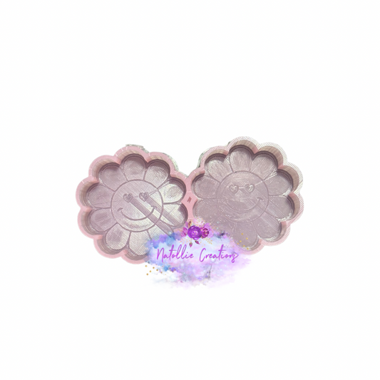 Heart Eye Retro Flower Vent Clip Freshie Silicone Mold