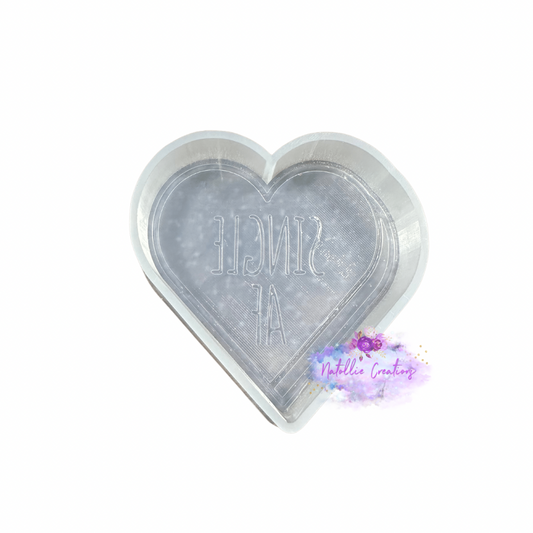 Single AF Heart Freshie Silicone Mold