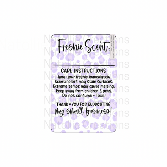 Pre-Designed Freshie Labels - purple leopard