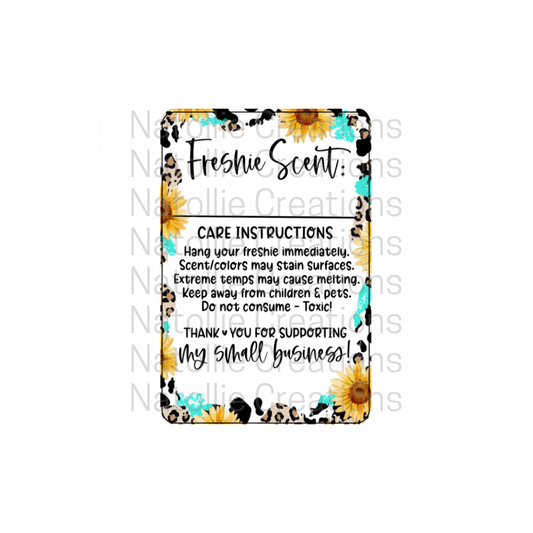 Pre-Designed Freshie Labels - Sunflower Animal Print