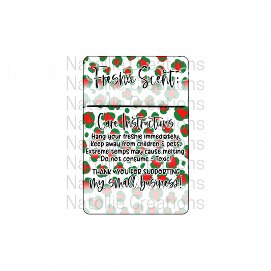 Pre-Designed Freshie Labels - Green/Red Cheetah