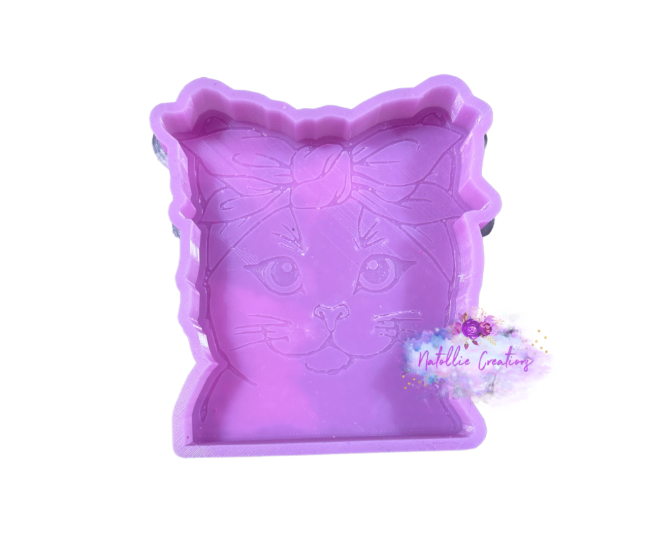 Cat With Bow Freshie Silicone Mold