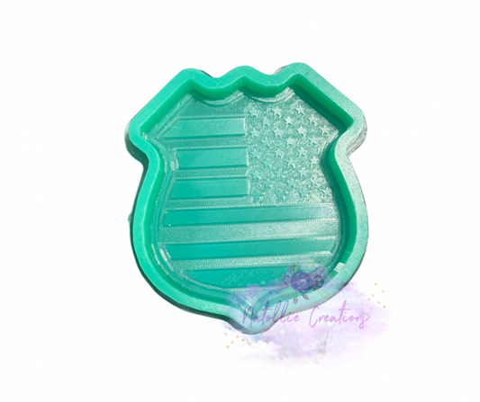 Police Badge Flag Freshie Silicone Mold